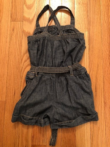 Girls Gymboree Size 4 Denim Jean Romper With Tie
