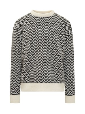 Pre-owned Lanvin Curb Sweater In Black Ecru