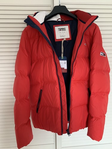 Tommy Hilfiger Jeans Herren Daunen Jacke Rot Größe L NEU & UNGETRAGEN