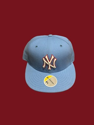 New York Yankees New Era 59Fifty Light Blue/ Red VTG Fitted Hat Pick Size NWT