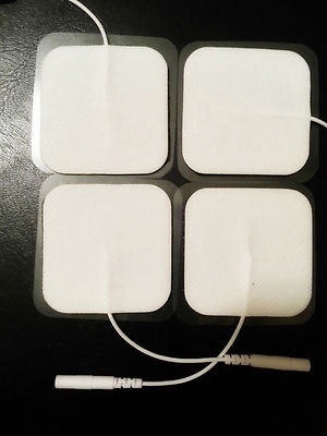 SQUARE GEL ELECTRODES(4) MASSAGE PADS FITS LG TEC Elite  EMS TENS ET-1313 & MORE