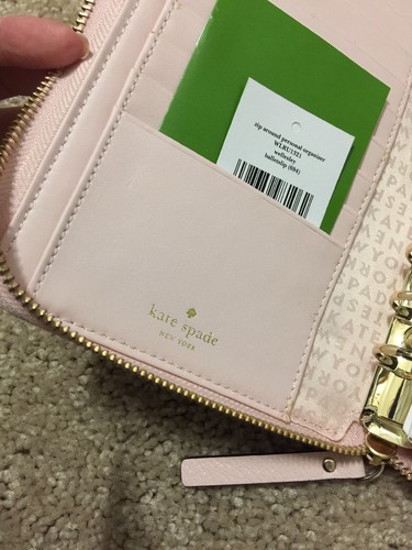Kate Spade Wellesley Zip Around Leather Organizer Planner Agenda Pink Balletslip