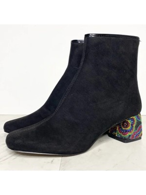

Женские расклешенные ботильоны BETSEY JOHNSON с черными стразами и круглым носком, длина 5,5 м, Черный, HAPE01S5