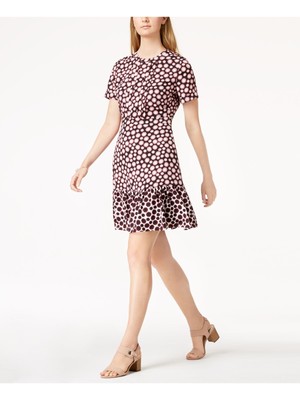 

MAISON JULES Женское черное платье с рюшами и отделкой в горошек с круглым вырезом, Черный