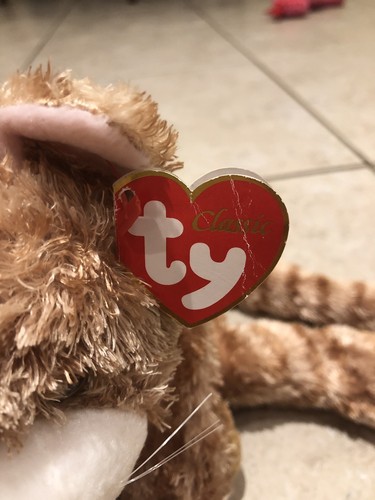 TY Classic Apricot Plush Orange Stripe Tan Tabby Cat Kitty 2004 Retired w/ Tags