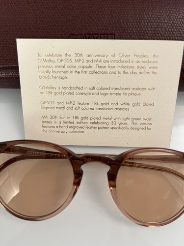 Pre-owned Oliver Peoples O'malley Limited Edition Ov5183 Optical 18k Gold Plated Msrp$600 In Coral Pink Wash With Blue Light Filter