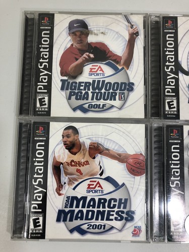 Lot Of 4 PS1 Platstation Sports Games Madden NHL March Tiger Woods PS1