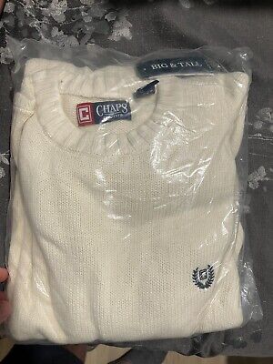 Chaps Ralph Lauren Cream long sleeve    sweater Men's  3XB XXXL Big NEW   NWT