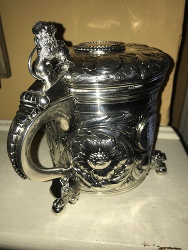 Baroque Danish lidded silver tankard
