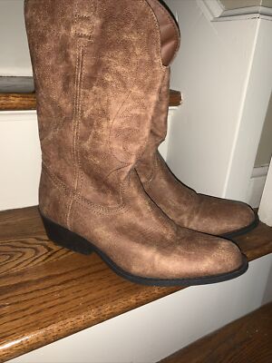 Rampage Walden Distressed Cowboy Western UNIQUE DESIGN Women Shoes Boots Size 10