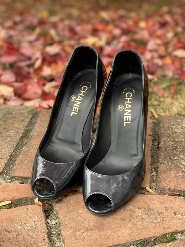 靴 CHANEL Backside Coco Mark Patent Pumps Chanel Pumps Heel Orange Patent Leather With Coco Mark Size