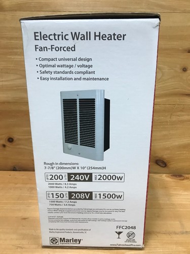 Fahrenheat FFC2048 200W 240V Fan Forced Wall Mount Heater Thermostat Use