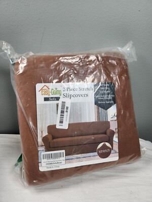 Easy-Going Stretch Sofa Slipcover 2-Piece Couch Cover Furniture Protector Brown 