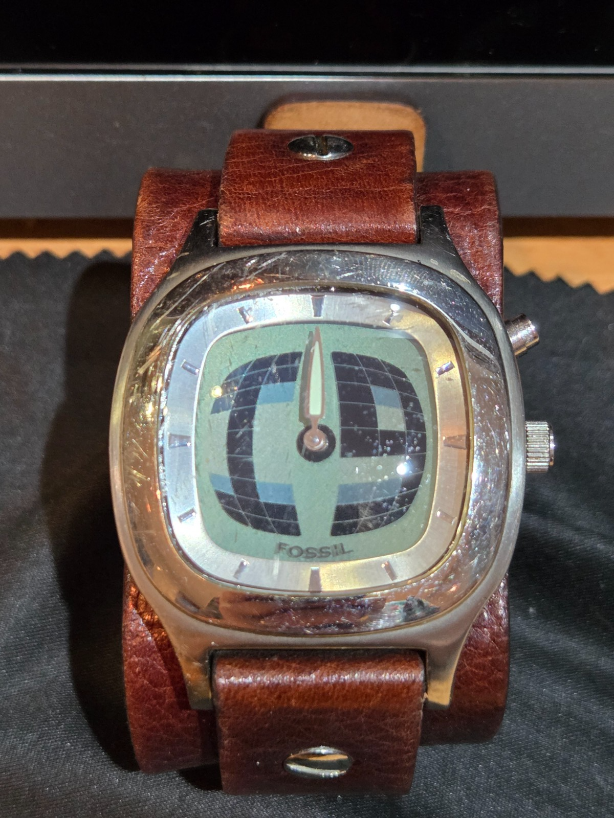 FOSSIL BIG TIC JR-8123 Y2K Vintage Digital Watch with Box