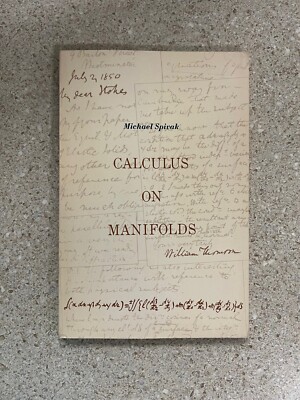 Calculus On Manifolds by Michael Spivak Paperback Book Used