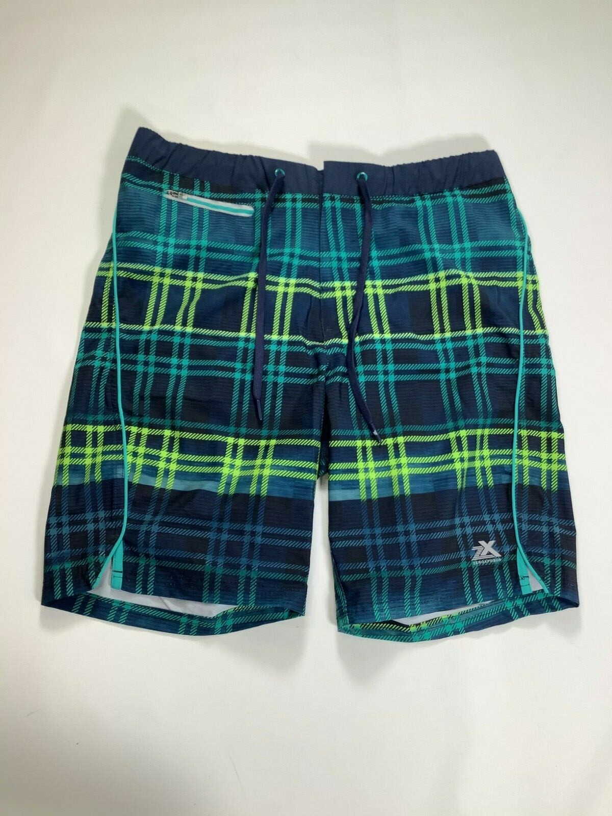 Mens ZeroXposur Teal Crew Swim Shorts Medium NEW! NWT