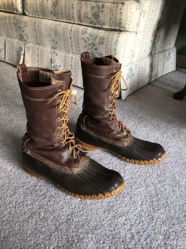 Vintage LL Bean Insulated Maine Hunting Duck Shoes Boots, 11” Tall Mens Sz 10