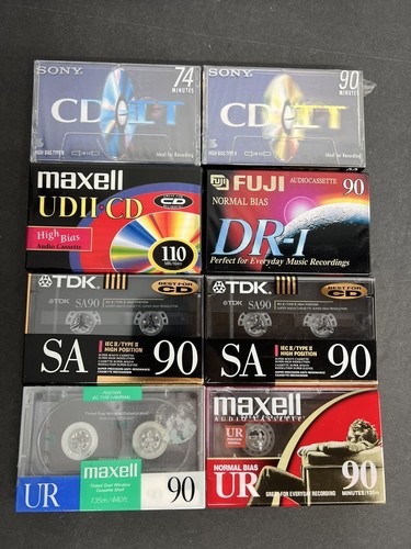 Lot of 6 New Audio Cassette Tapes Maxell Fuji TDK High