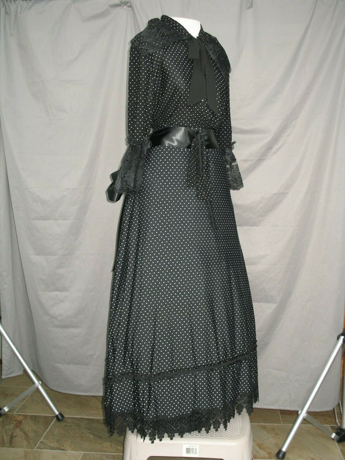 Victorian Dress Edwardian Costume Civil War Style Reenactment Black