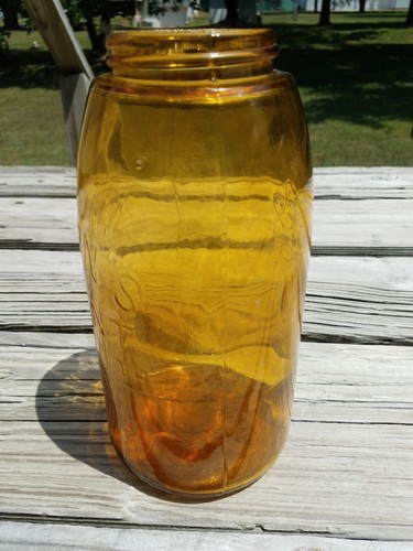 Very Rare Amber Mason Tudor Rose 1858 Jar