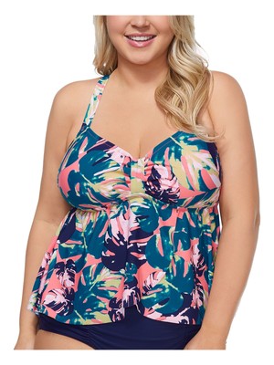 RAISINS CURVE Женский темно-бирюзовый топ Crisscross Maspalomas Atlantic Tankini Top 14W