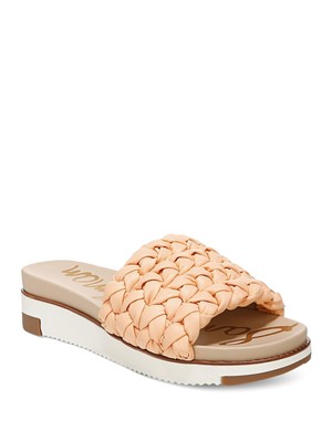 

SAM EDELMAN Женские розовые сандалии на танкетке с круглым носком Ainslie Slip On Slide, Розовый, H9995S1