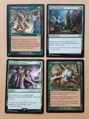 Defense Of The Heart Elemental Bond Heroic Intervention Steely Resolve MTG CFoto