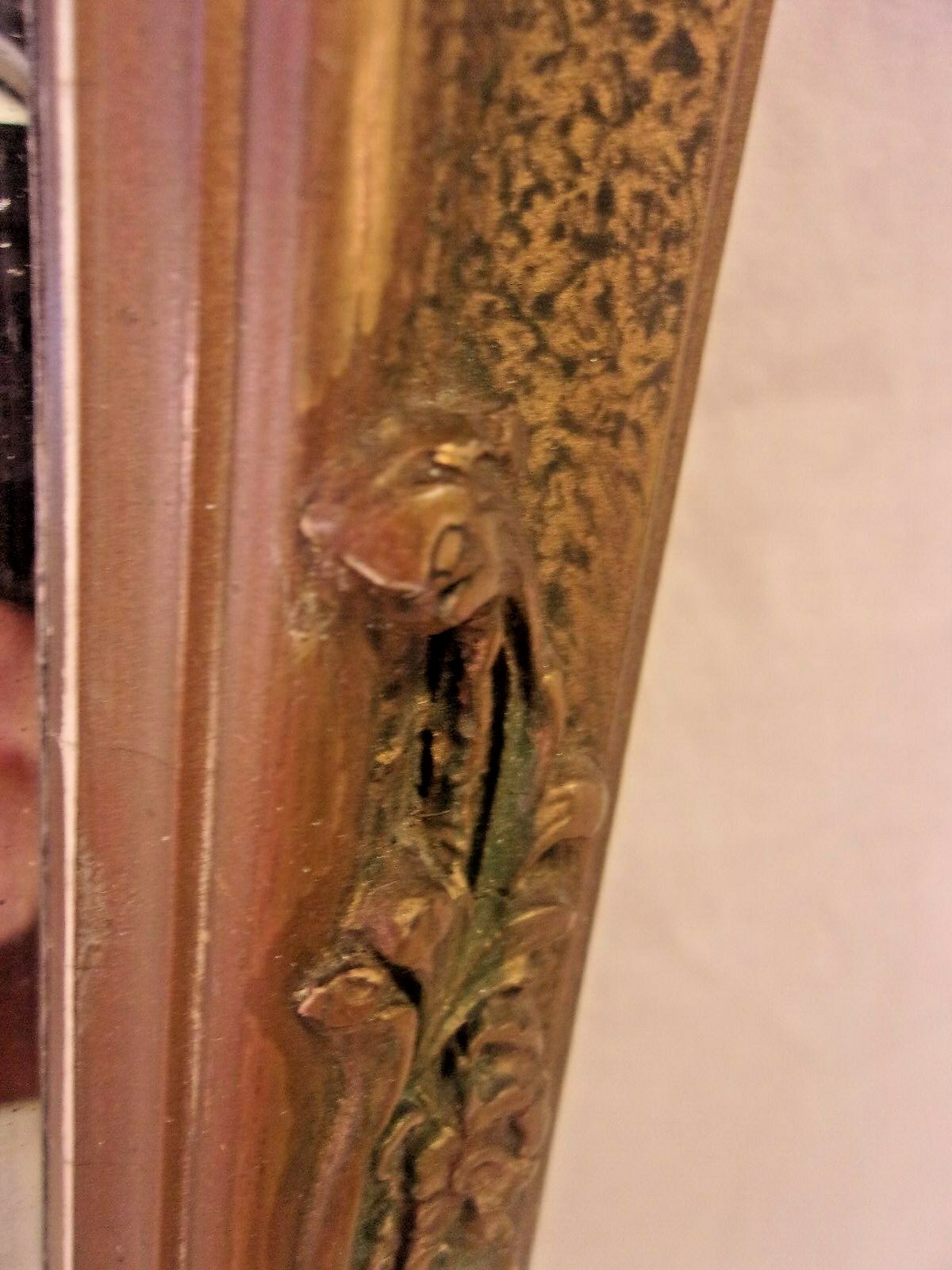 Antique 1920s oblong frame with mirror 10 3/4 x 26 1/2 mirror 8x24 molding 1 1/2