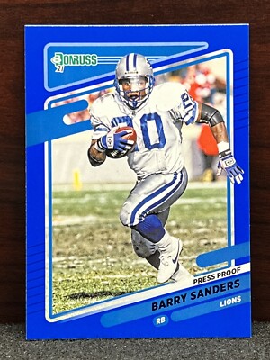 2021 Donruss Press Proof Blue Barry Sanders Detroit Lions #173