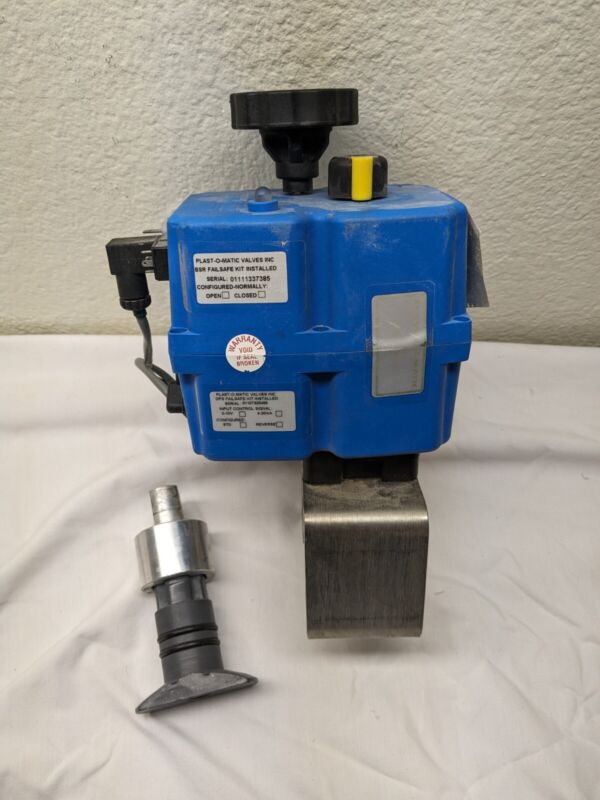 PLAST-O-MATIC EBVF Electric-Actuated 2 Way Valve body TRUE BLUE 8572
