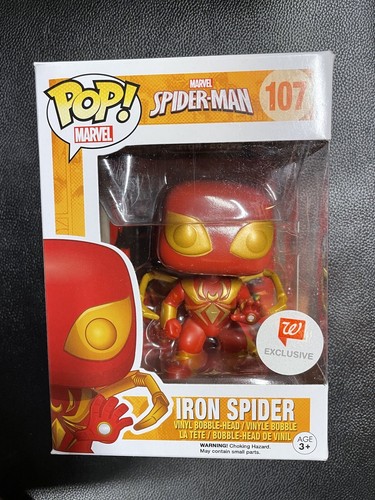 IRON SPIDER SPIDERMAN FUNKO POP! #107 VHTF EXCLUSIVE IRON