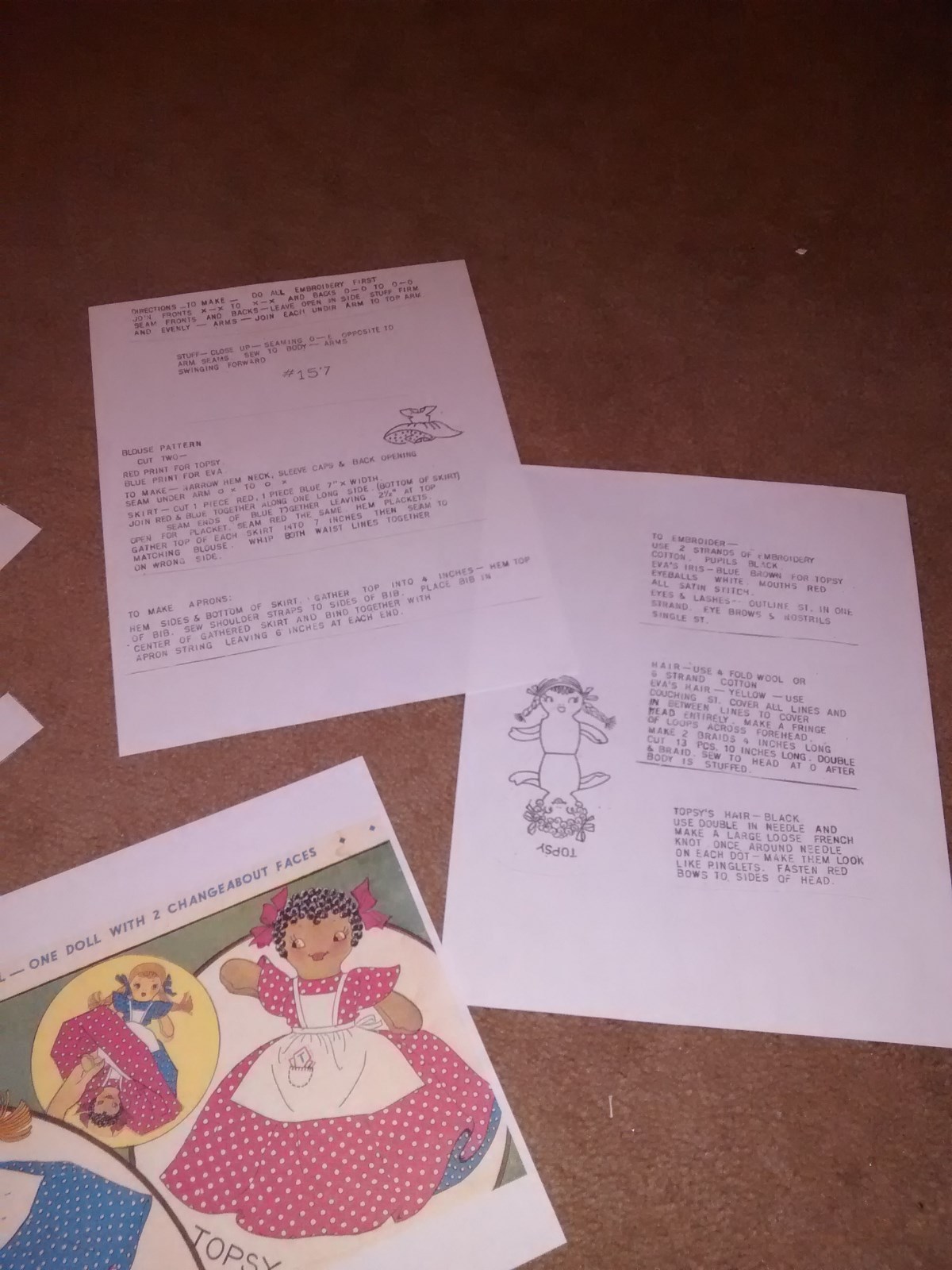 Topsy & Evva Doll Pattern 50's vintage upside down doll