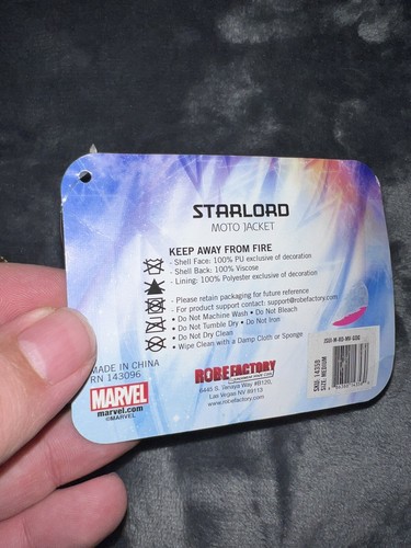 A3 Guardians of the Galaxy Vol 2 Star Lord Moto Robe Factory Jacket NWT Mens Med
