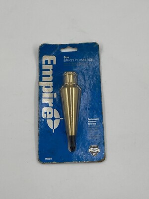 Empire 8-Oz Solid Brass Plumb Bob 908BR with Extra Hardened Steel Tip   SEALED
