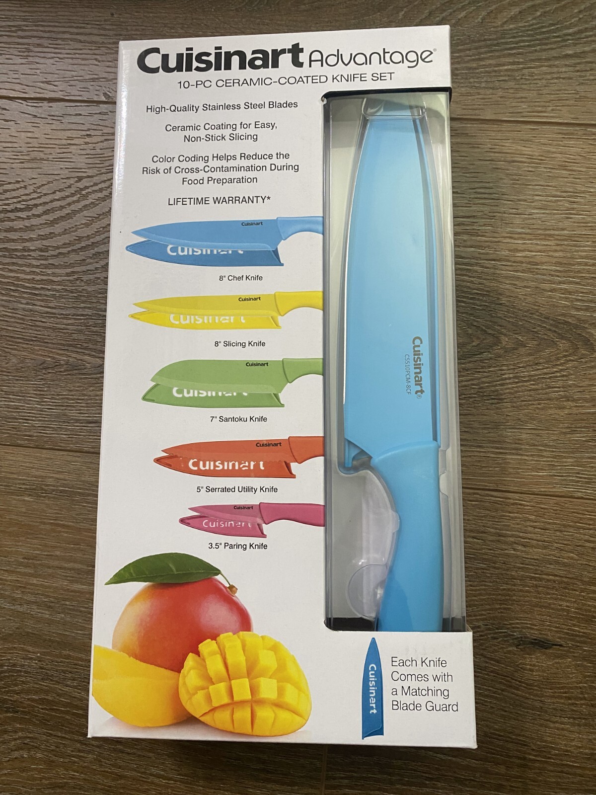 Cuisinart Advantage 10-Piece Ceramic Coated Stainless Steel Knife Set/Brand New!