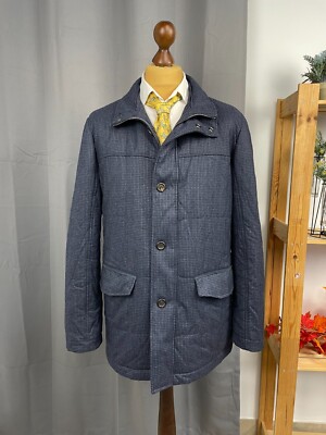 Men`s CANALI Rain Protection Insulated Wool Blend Elegant Jacket Size L