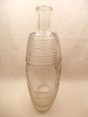 DUBOIS FRÈRES & CAGNION HAND BLOWN COGNAC BOTTLE CLEAR RIBBED BARREL LIKE 1785