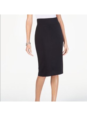 

ALFANI Женская черная юбка-карандаш до колена для работы Petites, Черный