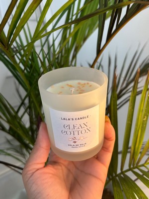 Velas de Soya con Aroma a Algodón Limpio 6 oz Larga Duración Lala s Candle.