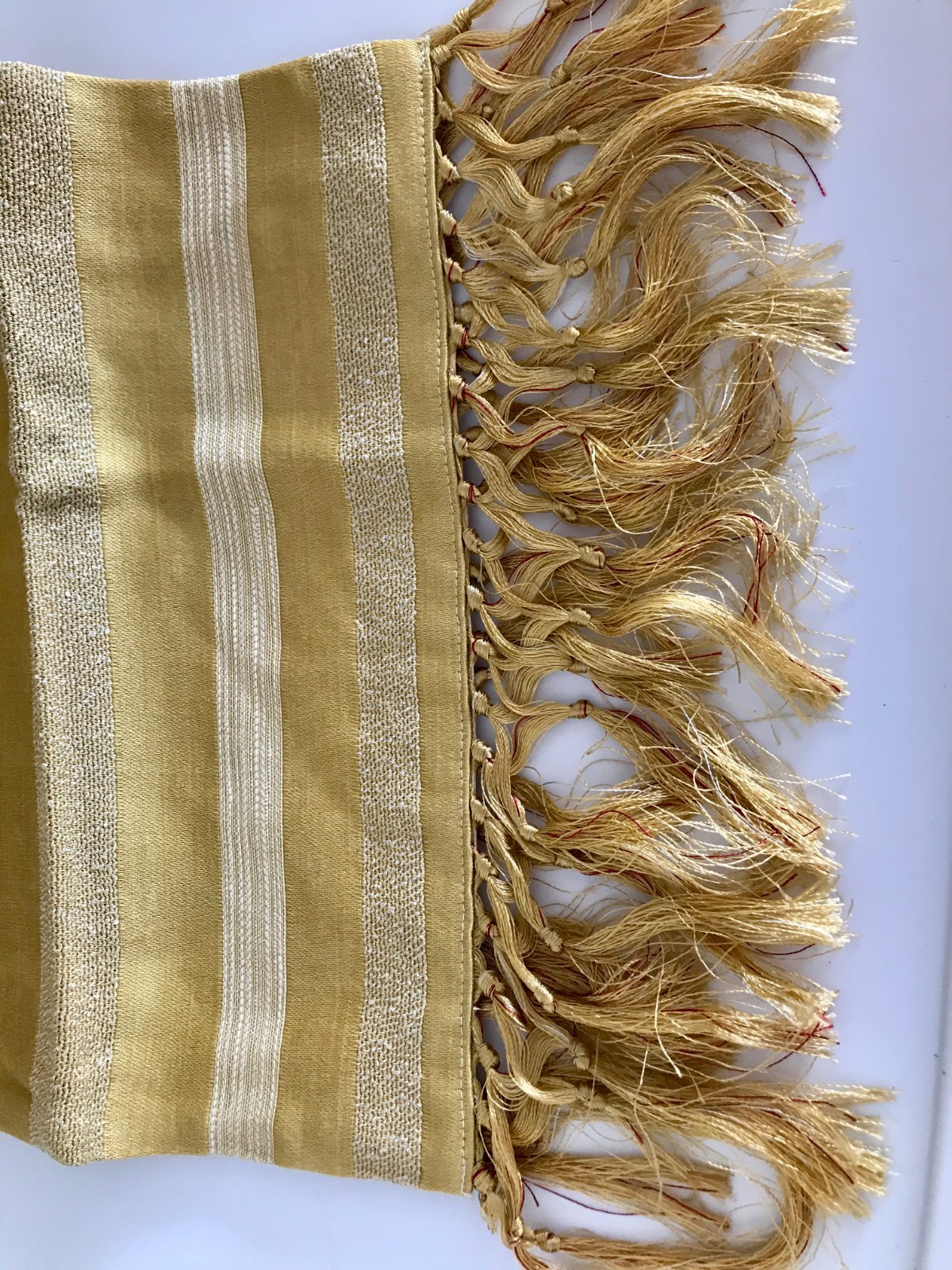 Antique silk mat tea ceremony bright gold runner Kawashima kyoto