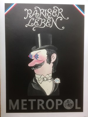 Original Vintage c.1960 Metropol Pariser Leben Entertainment Poster Linen Backed