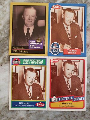 Tim Mara HOF - NICE 4 CARD LOT New York Giants OWNER