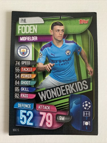 Phil Foden Rookie Wonderkids WKI 5 Topps Match Attax