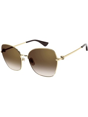 Pre-owned Cartier Ct0402s-002 Gold Sunglasses In Brown