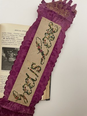 Amazing Huge Antique Punch Paper Sampler Bookmark Cross Stitch Needlepoint