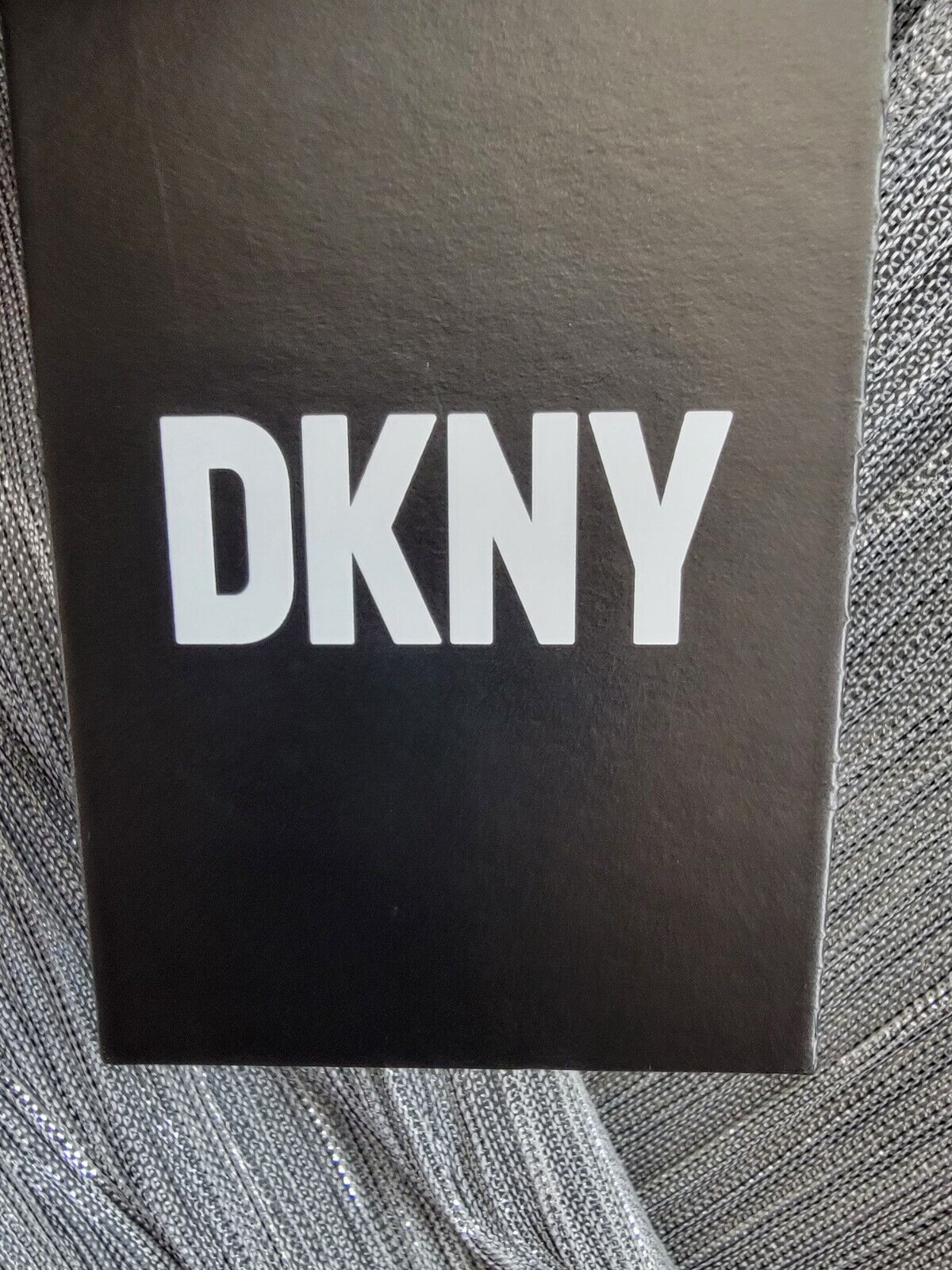 DKNY Crinkled Metallic Surplice V-Neck Dress Women's 8 Silver Back Zip Closure - Picture 16 of 17