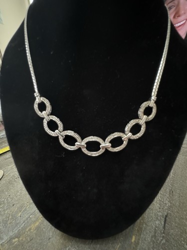 Vintage 62 Diamonds 925 Sterling Silver Link Chain Necklace