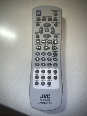 JVC RM-SHR009U DVD VCR Remote for XVC38B XVC16B XVC16D XVC17SU XVC39S XVC38BU +