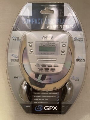 GPX Compact Disc Player & Headphones w/ MP3 Playback Model C3961 New/Sealed READ