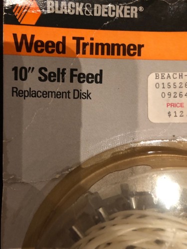 NOS Black & Decker Weed Trimmer Replacement Disc 10” Self Feed 8207 / 8231